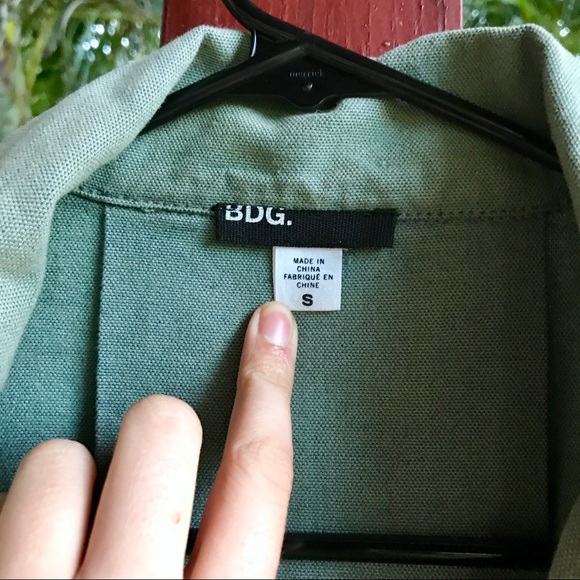 BDG Button Up Army Jacket- Olive Green - Picture 4 of 7